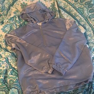 American apparel blue satin hoodie